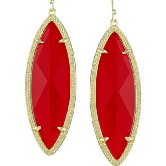Vintage Kendra Scott Red Jessa Drop Earrings - Picture 1 of 3